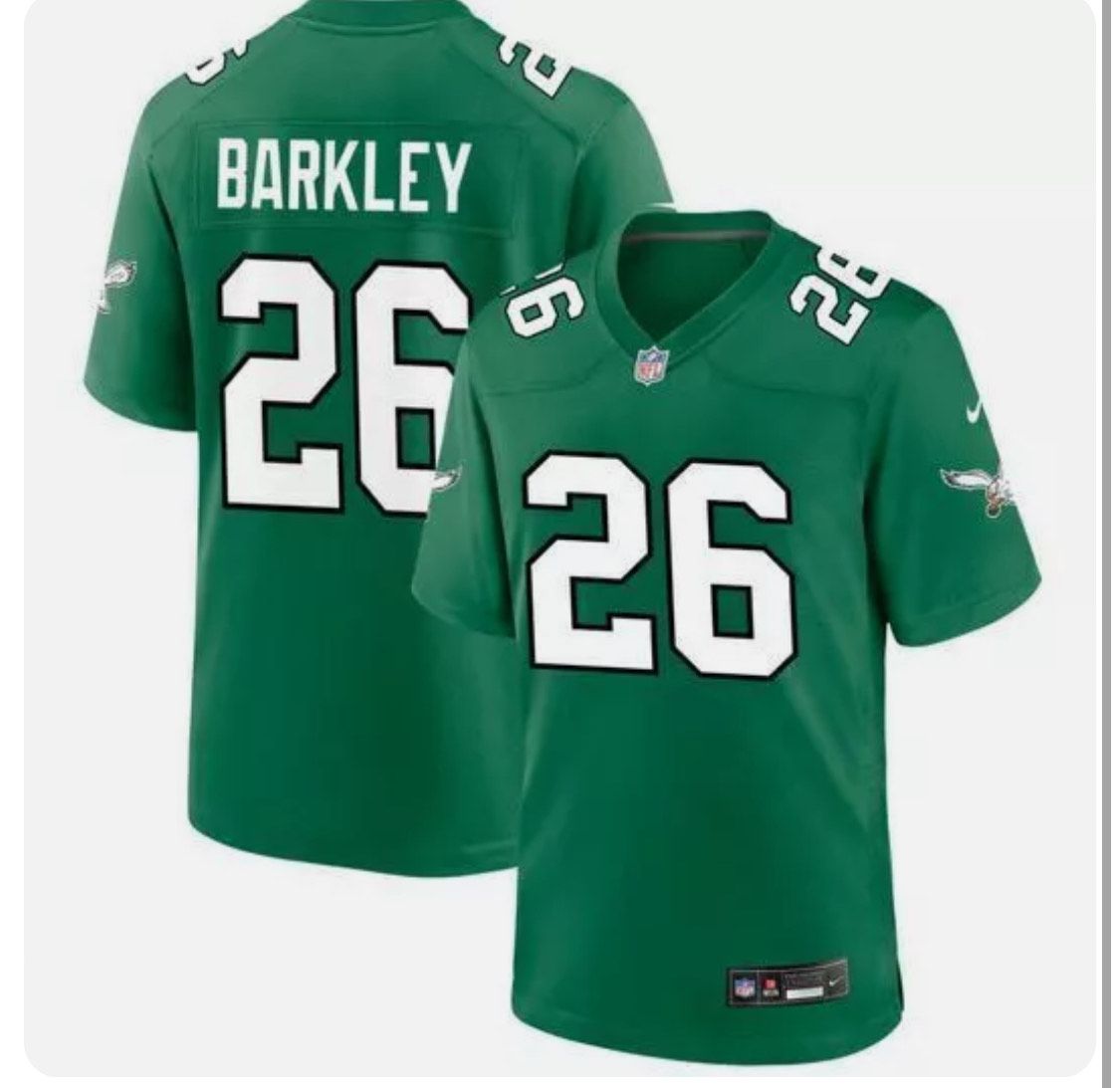 Men Philadelphia Eagles 26 Saquon Barkley 2024 Nike Green Game Player NFL Jersey